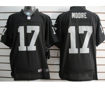 Nike Oakland Raiders #17 Denarius Moore Black Elite Jersey