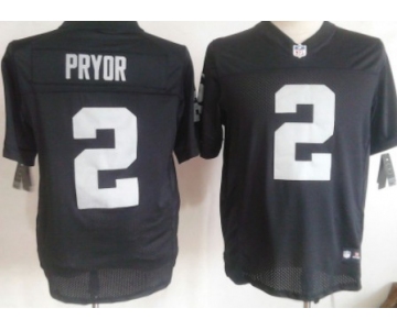 Nike Oakland Raiders #2 Terrelle Pryor Black Elite Jersey