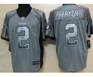 Nike Oakland Raiders #2 Terrelle Pryor Drift Fashion Gray Elite Jersey