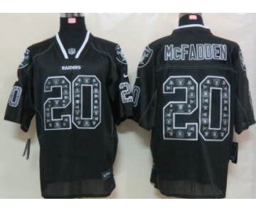 Nike Oakland Raiders #20 Darren McFadden Lights Out Black Ornamented Elite Jersey