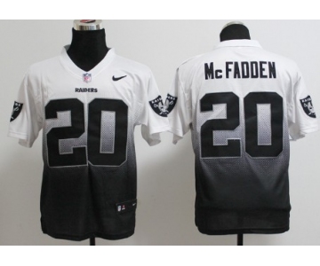 Nike Oakland Raiders #20 Darren McFadden White/Black Fadeaway Elite Jersey