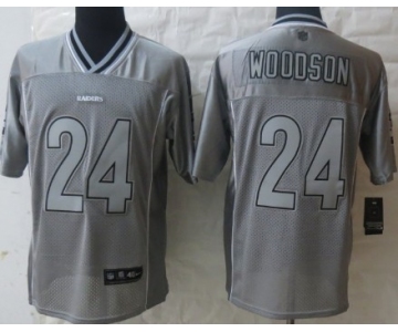 Nike Oakland Raiders #24 Charles Woodson 2013 Gray Vapor Elite Jersey