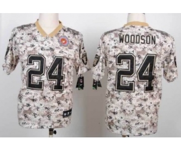 Nike Oakland Raiders #24 Charles Woodson 2013 USMC Camo Elite Jersey