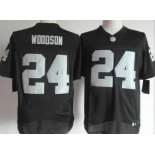Nike Oakland Raiders #24 Charles Woodson Black Elite Jersey