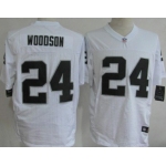 Nike Oakland Raiders #24 Charles Woodson White Elite Jersey