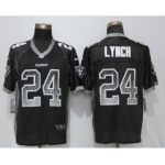 Nike Oakland Raiders #24 Marshawn Lynch Black Drift Fashion Elite Jersey