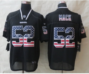 Nike Oakland Raiders #52 Khalil Mack 2014 USA Flag Fashion Black Elite Jersey