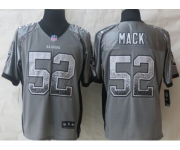 Nike Oakland Raiders #52 Khalil Mack Drift Fashion Gray Elite Jersey