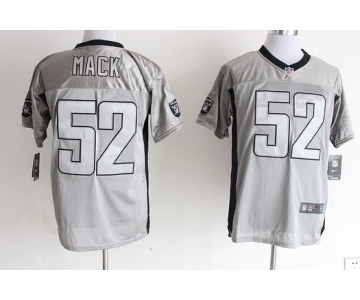 Nike Oakland Raiders #52 Khalil Mack Gray Shadow Elite Jersey