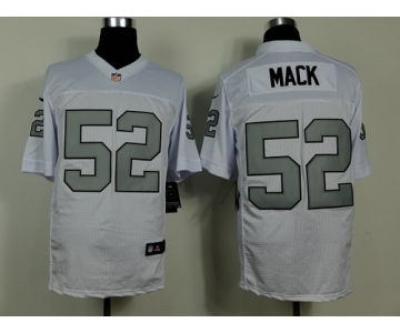 Nike Oakland Raiders #52 Khalil Mack White With Silvery Elite Jersey