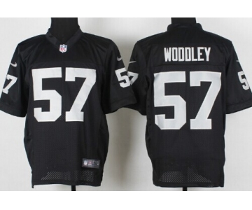 Nike Oakland Raiders #57 Lamarr Woodley Black Elite Jersey