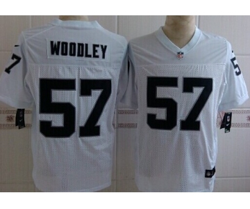 Nike Oakland Raiders #57 Lamarr Woodley White Elite Jersey