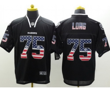 Nike Oakland Raiders #75 Howie Long 2014 USA Flag Fashion Black Elite Jersey