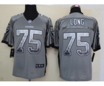 Nike Oakland Raiders #75 Howie Long Drift Fashion Gray Elite Jersey