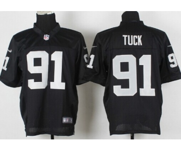 Nike Oakland Raiders #91 Justin Tuck Black Elite Jersey