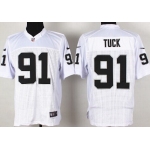 Nike Oakland Raiders #91 Justin Tuck White Elite Jersey