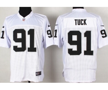 Nike Oakland Raiders #91 Justin Tuck White Elite Jersey