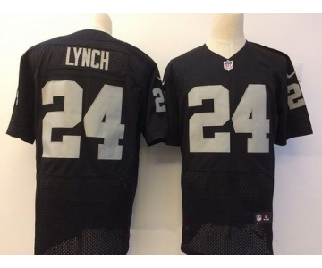 Nike Raiders #24 Marshawn Lynch Black Team Color Men's Stitched NFL New Elite Jersey