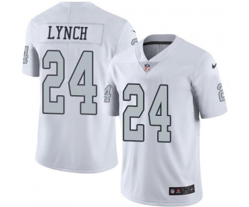 Nike Raiders #24 Marshawn Lynch White Men's Stitched NFL Limited Rush Jersey