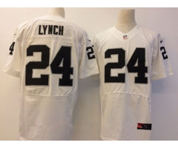 Nike Raiders #24 Marshawn Lynch White Men's Stitched NFL New Elite Jersey