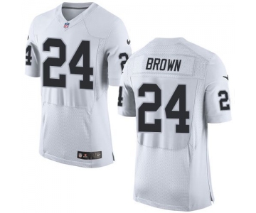 Nike Raiders #24 Willie Brown White Men's Stitched NFL New Elite Jersey