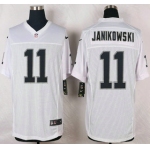 Oakland Raiders #11 Sebastian Janikowski Nike White Elite Jersey