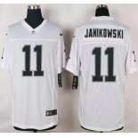 Oakland Raiders #11 Sebastian Janikowski Nike White Elite Jersey