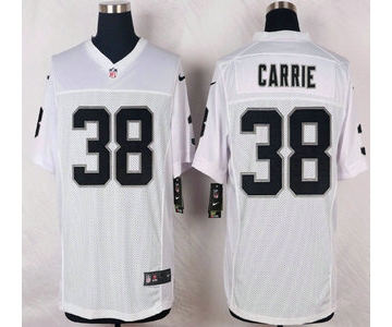 Oakland Raiders #38 T.J. Carrie Nike White Elite Jersey