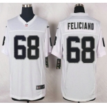 Oakland Raiders #68 Jon Feliciano Nike White Elite Jersey