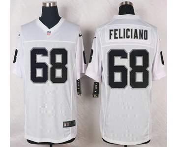 Oakland Raiders #68 Jon Feliciano Nike White Elite Jersey