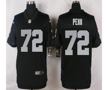 Oakland Raiders #72 Donald Penn Nike Black Elite Jersey