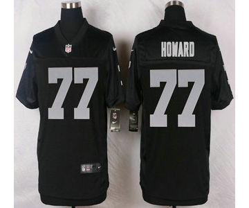 Oakland Raiders #77 Austin Howard Nike Black Elite Jersey