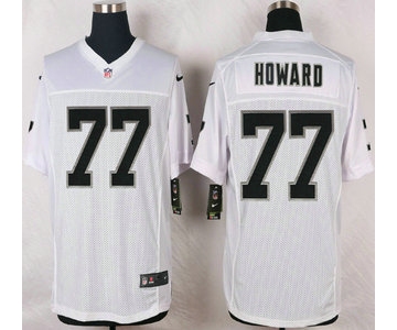 Oakland Raiders #77 Austin Howard Nike White Elite Jersey