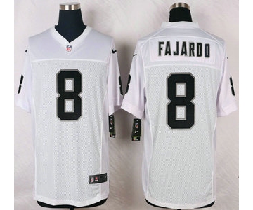 Oakland Raiders #8 Cody Fajardo Nike White Elite Jersey