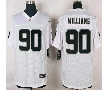 Oakland Raiders #90 Dan Williams Nike White Elite Jersey