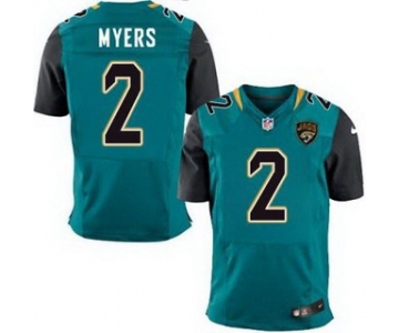 Men's Jacksonville Jaguars #2 Jason Myers Teal Green Alternate NFL Nike Elite Jersey