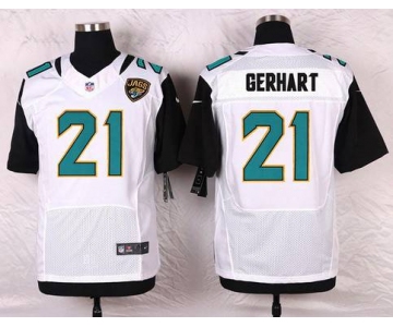 Men's Jacksonville Jaguars #21 Toby Gerhart White Road NFL Nike Elite Jersey