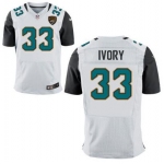 Men's Jacksonville Jaguars #33 Chris Ivory White Road NFL Nike Elite Jersey