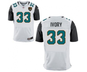 Men's Jacksonville Jaguars #33 Chris Ivory White Road NFL Nike Elite Jersey