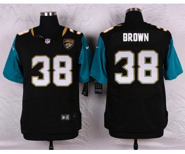 Men's Jacksonville Jaguars #38 Sergio Brown Black Team Color NFL Nike Elite Jersey