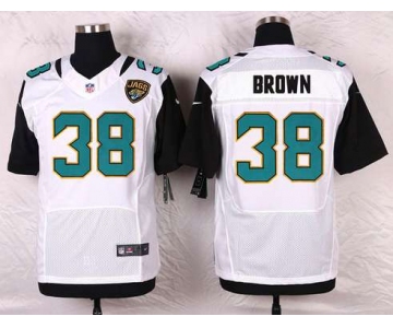 Men's Jacksonville Jaguars #38 Sergio Brown White Road NFL Nike Elite Jersey