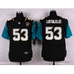 Men's Jacksonville Jaguars #53 John Lotulelei Black Team Color NFL Nike Elite Jersey