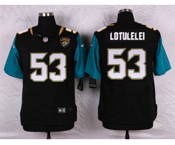 Men's Jacksonville Jaguars #53 John Lotulelei Black Team Color NFL Nike Elite Jersey