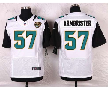 Men's Jacksonville Jaguars #57 Thurston Armbrister White Road NFL Nike Elite Jersey