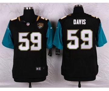 Men's Jacksonville Jaguars #59 Ryan Davis Black Team Color NFL Nike Elite Jersey