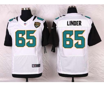 Men's Jacksonville Jaguars #65 Brandon Linder White Road NFL Nike Elite Jersey