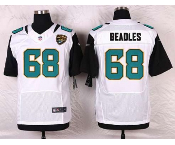 Men's Jacksonville Jaguars #68 Zane Beadles White Road NFL Nike Elite Jersey