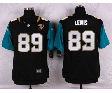 Men's Jacksonville Jaguars #89 Marcedes Lewis Black Team Color NFL Nike Elite Jersey