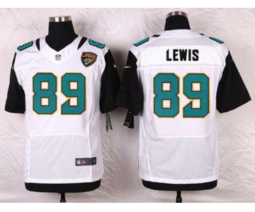 Men's Jacksonville Jaguars #89 Marcedes Lewis White Road NFL Nike Elite Jersey