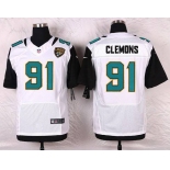 Men's Jacksonville Jaguars #91 Chris Clemons White Road NFL Nike Elite Jersey